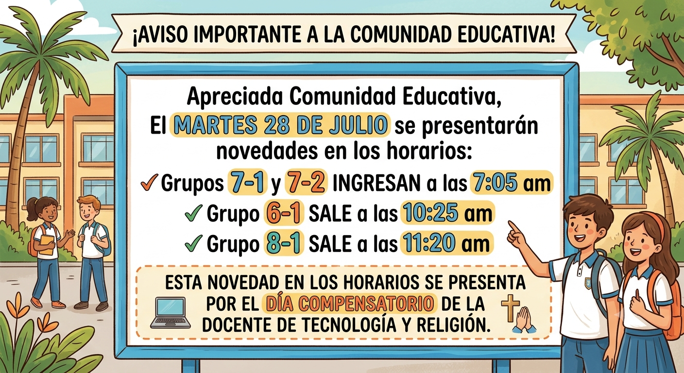 novedades en horario del 28 de julio